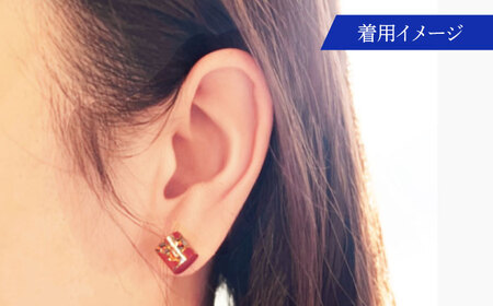 若狭塗ピアス BLOMINA(朱色) / ピアス 若狭塗 伝統工芸品 小浜市 / 若狭塗センター [BFEE005]