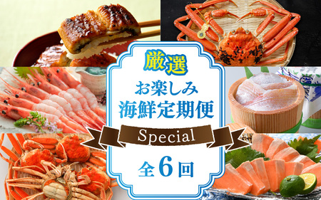 厳選 お楽しみ海鮮定期便 Special　全6回 | 越前がに ズワイガニ カニ 蟹 ずわいがに えび サーモン ふくいサーモン 鯖 サバ 鯛 タイ 小鯛 ささ漬け うなぎ 冷凍 冷蔵 小分け 福井県 小浜市 日本海  【配送不可地域：北海道・沖縄・離島】  [BFAA006]