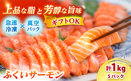 国産 ふくいサーモン 200g×5パック 計1kg   【配送不可地域：北海道・沖縄・離島】  [BFAA074]
