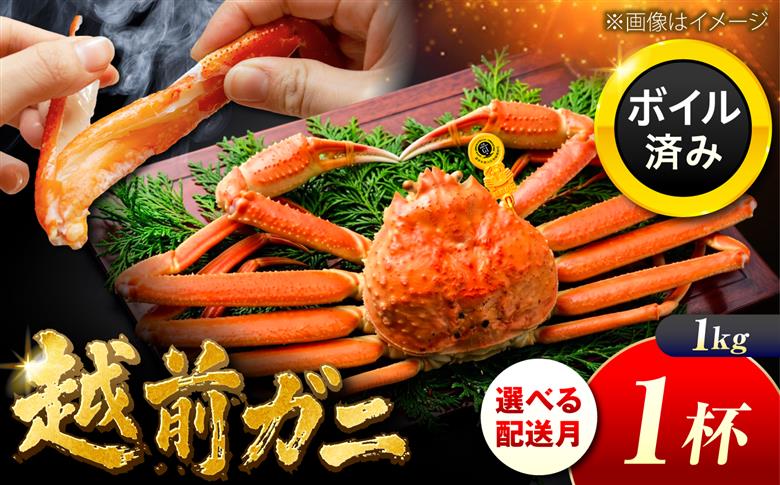 【先行予約/11月7日より順次発送】 【希望月指定可】 越前がに 1kg×1杯 / 蟹 ズワイガニ ずわいがに ボイル 冷蔵 小浜市 / まるほ商店 【配送不可地域：北海道・沖縄・離島】[BFCS030]