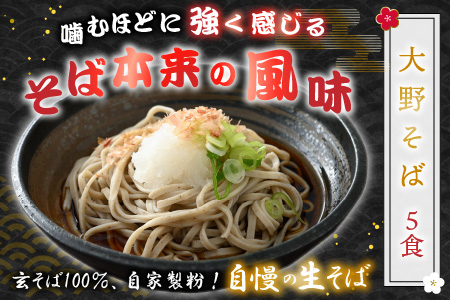 越前大野産 石臼挽き 越前そば 生そば5食 ＋ ラーメン6食（つゆ、スープ付）