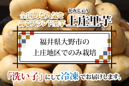 【皮むき不要】減農薬・減化学肥料の特別栽培里芋 上庄里芋 冷凍 洗い子 2kg（500g×4袋）【10月～年内出荷】