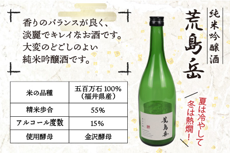 越前大野の地酒「荒島岳純米酒」「大野小町」720ml × 2本[A-052001]