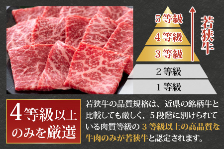 【福井のブランド牛肉】若狭牛 モモ肉 焼肉用  270g×1パック【4等級以上】[A-054016]