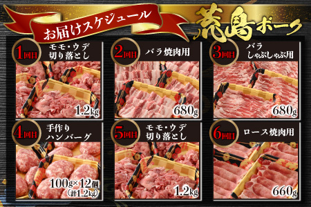 【肉の定期便×12回コース】肉好き大集合！臭みゼロの豚肉「荒島ポーク」食べ比べ 定期便 【福井のブランド豚肉】[K-054001]