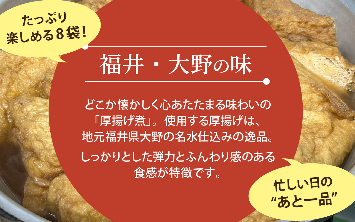【福井・大野の味】厚揚げの煮物 1個（真空)×8袋　[A-054042]
