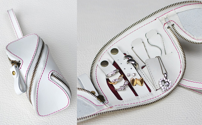 本革ジュエリーケース・螺旋　茶