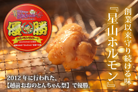 【3ヶ月定期便】とんちゃん祭2012年優勝商品！特上ホルモン（和牛小腸100％）1kg（500g×2袋）×3回　合計3kg[D-026001]