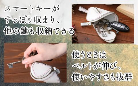 本革キーケース・螺旋　カーキ