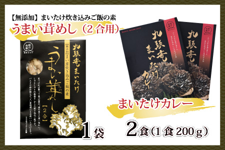 九頭竜まいたけとカレー・ごはんの素など加工品セット(Cセット)[A-038006]