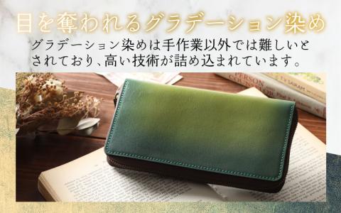 【6色から選べる】職人こだわりの手染め長財布（スロットカードタイプ）【パープル】【イニシャル名入れ対応】【父の日】