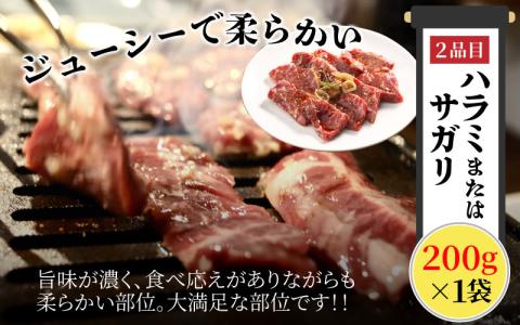大野市の老舗焼肉店 六間星山の「秘伝のタレ漬け焼肉福袋」計1kg（冷凍）