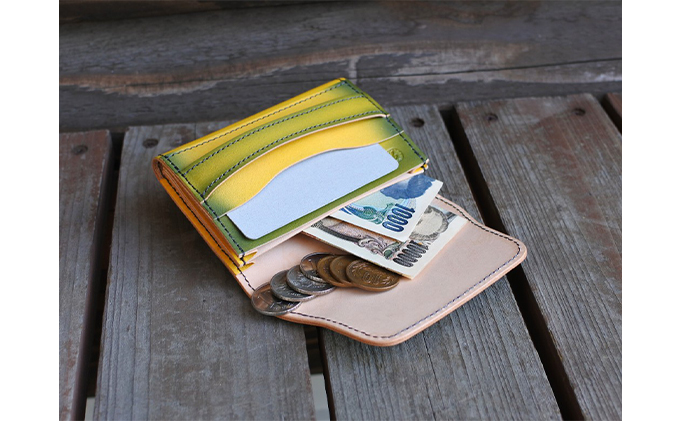 本革コンパクト財布 レモン