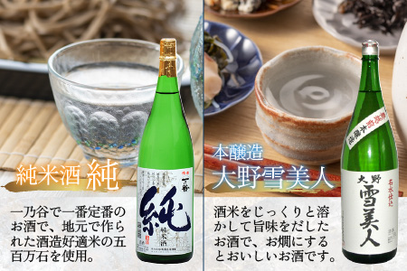 奥越前大野 日本酒 清酒『一乃谷』5種6本飲み比べセット 1.8L × 6本[J-046001]