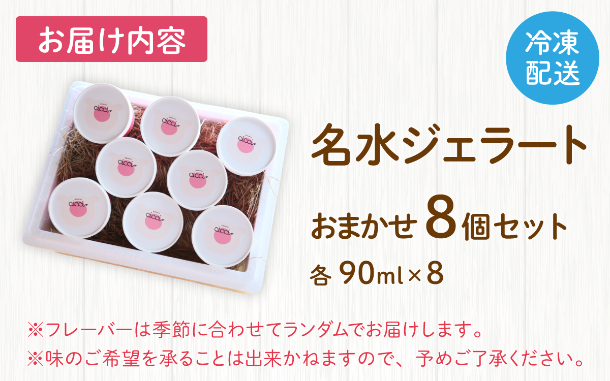 越前大野の「名水ジェラート」おまかせ 8個セット