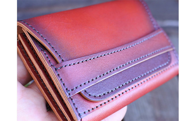 本革コンパクト財布 ブラック