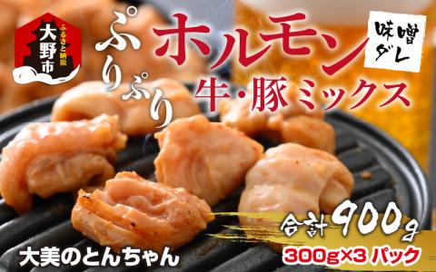 越前大野名物 大美のとんちゃん（ホルモン） 味噌ダレ 900g（300g × 3パック）: 大野市ANAのふるさと納税