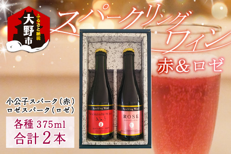 スパークリングワイン 赤 ＆ ロゼ 375ml 2本セット [A-021006]