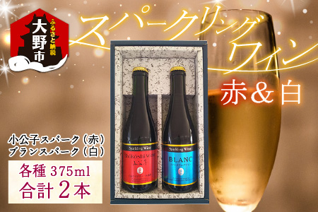 スパークリングワイン 赤 ＆ 白 375ml 2本セット [A-021007]
