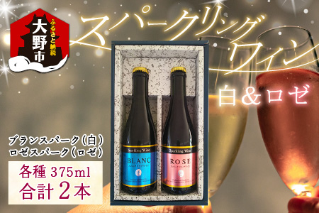 スパークリングワイン 白 ＆ ロゼ 375ml 2本セット [A-021008]