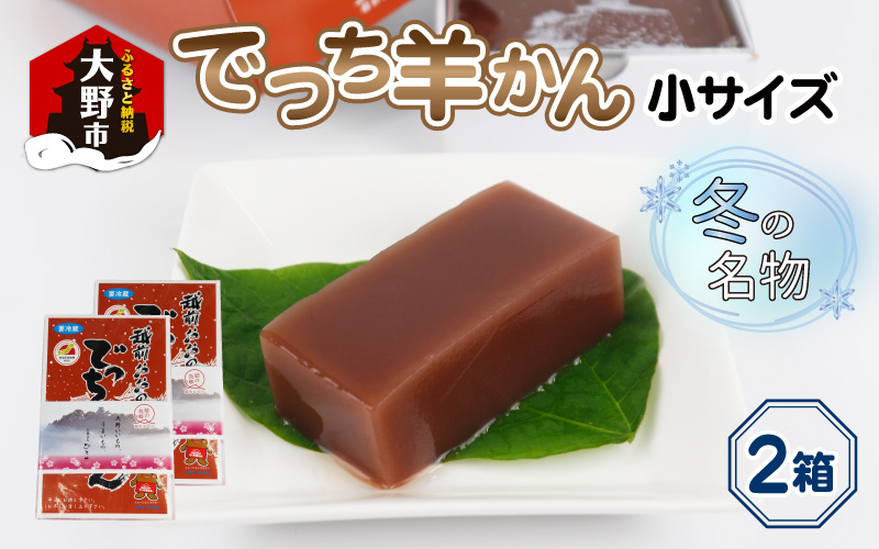 福井県大野市 冬の名物 でっち羊かん (お菓子のひろせ 水ようかん) 小サイズ (490g)×2箱