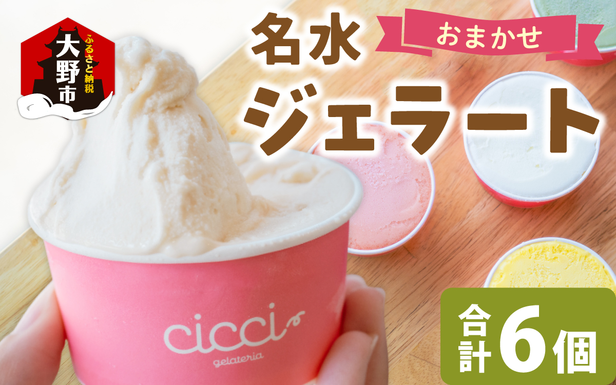 越前大野の「名水ジェラート」おまかせ 6個セット