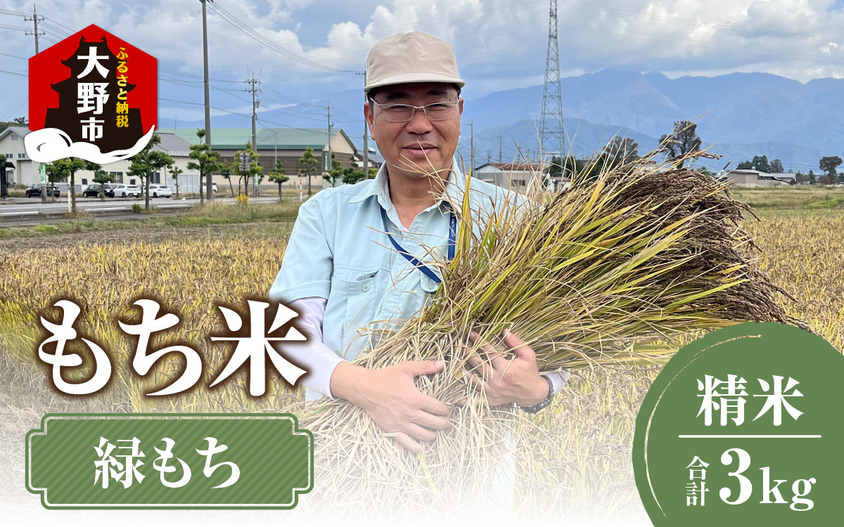 【令和7年産】もち米（緑もち）精米3kg