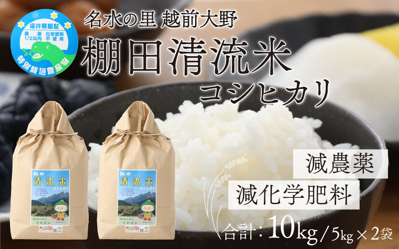 【令和7年産 新米】棚田清流米コシヒカリ  5kg×2袋[B-011002]
