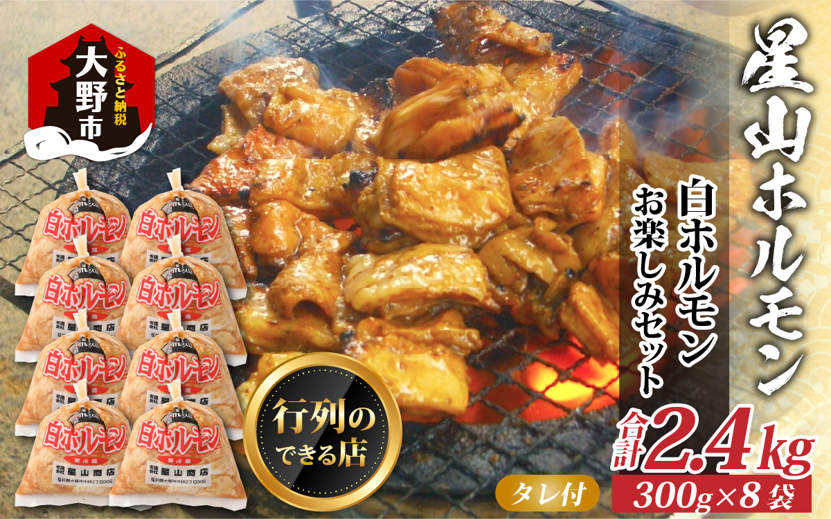 【全国ホルモン大会初代優勝】 星山ホルモン 白 ホルモン 2.4kg 使い方いろいろ (300g×8袋)(たれ付) 【行列のできるお店】