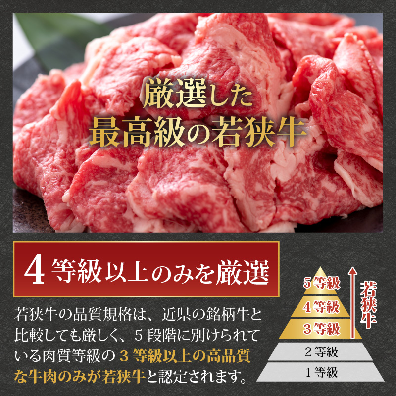 【福井のブランド牛肉】若狭牛 切り落とし 225g×2パック 計450g【 モモ・肩・バラ】 [A-058001]
