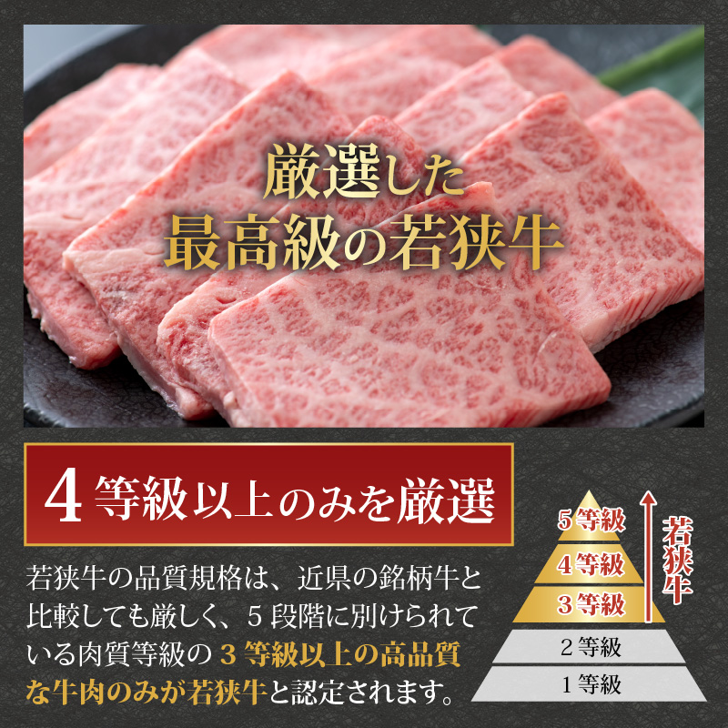 【福井のブランド牛肉】若狭牛 上カルビ 焼肉用 350g×1パック [B-058001]