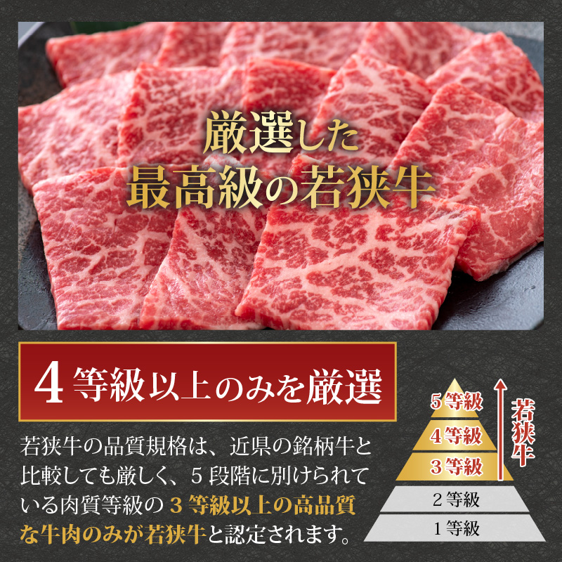 【福井のブランド牛肉】若狭牛 モモ肉 焼肉用 270g×2パック 計540g [B-058002]