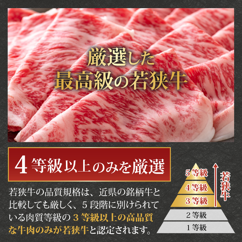 【福井のブランド牛肉】若狭牛 ロース・肩ロース肉 しゃぶしゃぶ用 500g（250g×2パック） [C-058004]