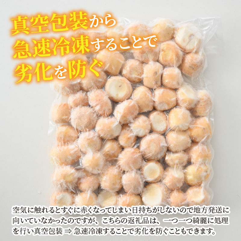 奥越産 皮むき里芋 1.2kg×2P（マル秘レシピ付き） [A-037009]