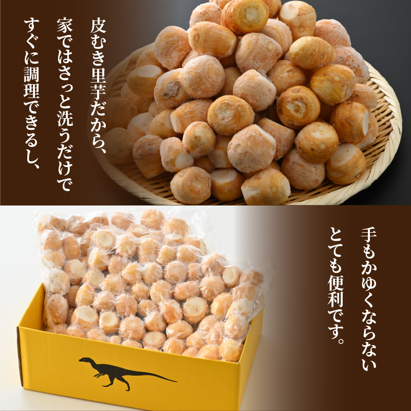 奥越産 皮むき里芋 1.2kg×2P（マル秘レシピ付き） [A-037009]