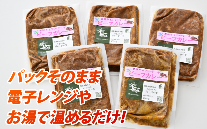 若狭牛＆放牧ジャージー牛 本格こだわりビーフカレー 5パック（200g/1パック） 計1kg [A-054006]