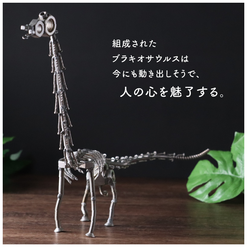 オールステンレスネジ恐竜　ブラキオサウルス(全長640mm) [C-025002]