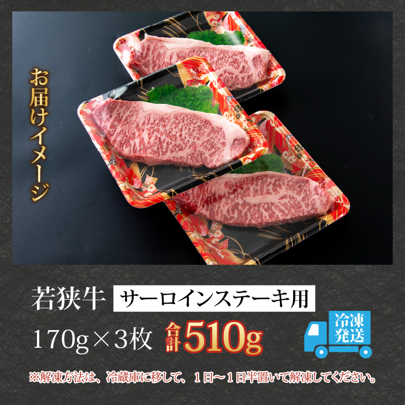 【福井のブランド牛肉】若狭牛 サーロインステーキ用 510g（170g×3枚） [C-058002]