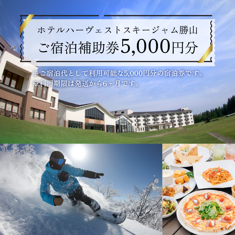 ホテルハーヴェストスキージャム勝山ご宿泊補助券5000円分 [A-023002]