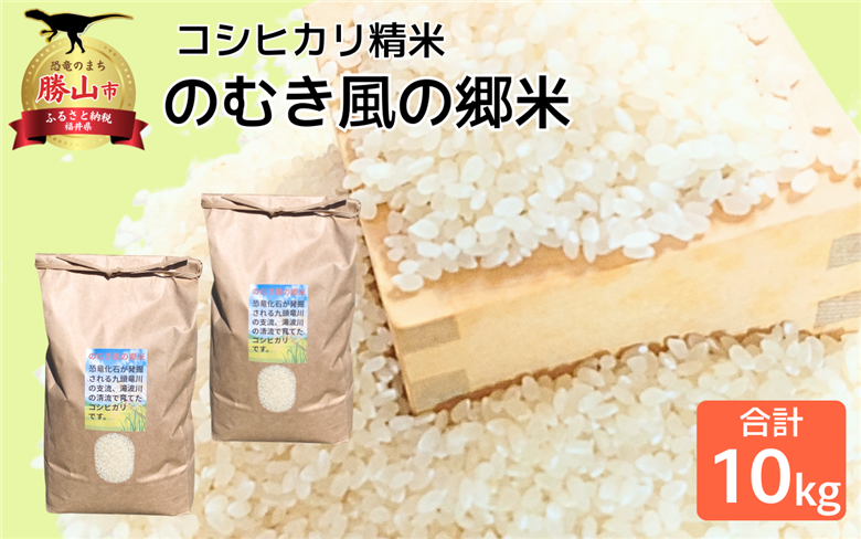 令和7年 のむき風の郷米 コシヒカリ精米（無洗米）5kg × 2袋（10kg）[B-024005]