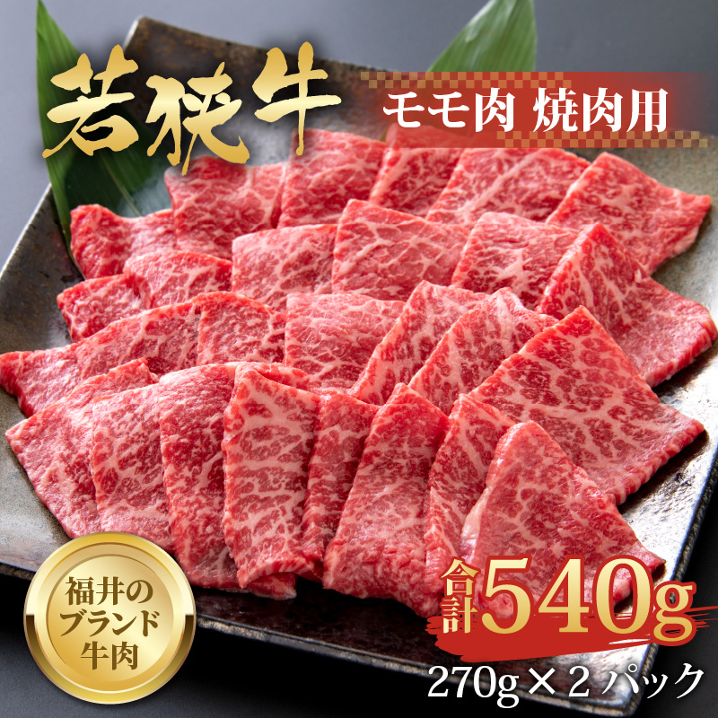 【福井のブランド牛肉】若狭牛 モモ肉 焼肉用 270g×2パック 計540g [B-058002]