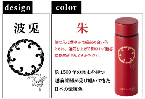 URUSHI　POKETLE　波兎デザイン　朱色 朱色