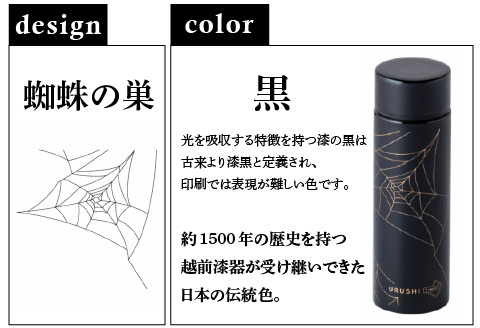URUSHI　POKETLE　蜘蛛の巣デザイン　黒色 黒色 120ml