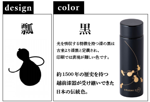 URUSHI　POKETLE　瓢デザイン　黒色 黒色 120ml