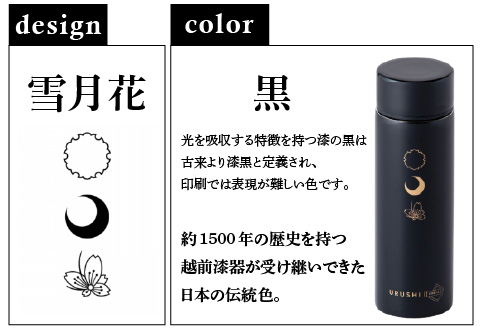 URUSHI　POKETLE　雪月花デザイン　黒色 黒色 120ml