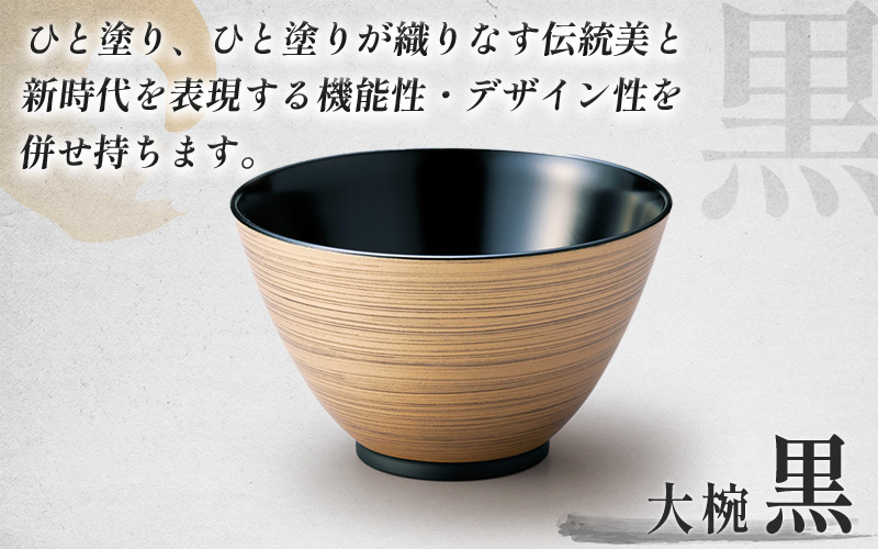 金刷毛多用大椀 φ14×8.4cm 食洗機・レンジ対応 黒 黒