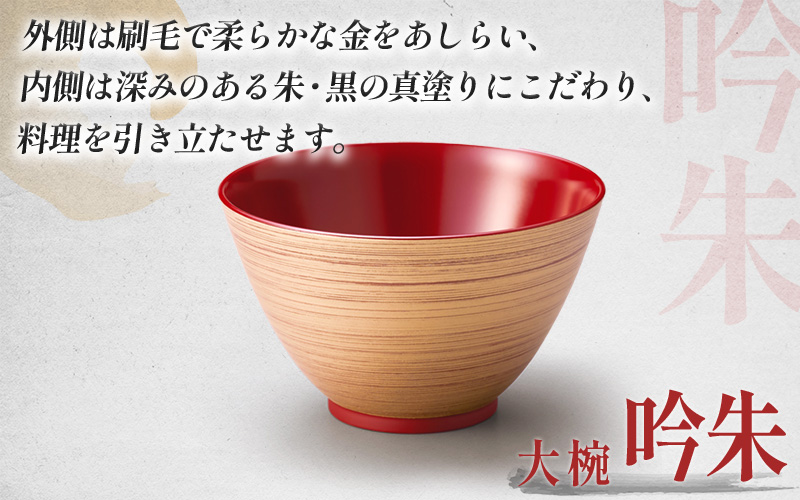 金刷毛多用大椀 φ14×8.4cm 食洗機・レンジ対応 吟朱 吟朱