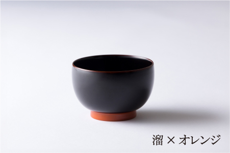 aisomo cosomo 汁椀　食卓を彩る汁椀＜100%天然漆＞【老舗塗師屋創業230年】溜×オレンジ 溜×オレンジ