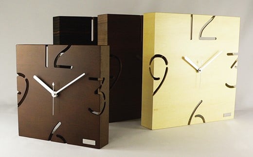  漆器木地屋さんが作る木工品『木製壁掛け時計』ウォールナット ウォールナット