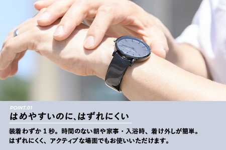 鯖江発！眼鏡職人が作った新感覚の腕時計 バングルウォッチ40　（バングル＋ウォッチ本体）カーボンパターン カーボンパターン